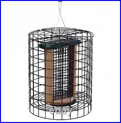 13 Wire Cage With Suet Feeder For 2 Cakes In Taupe And Green Recycled Plastic