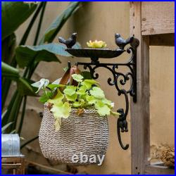 1pc Chic Unique Iron Hanging Basket Bird Feeder for Outdoor Home