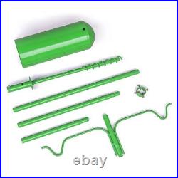 2 Arm Complete Bird Feeder Pole Set With Squirrel Baffle In Green Cppl2-gl