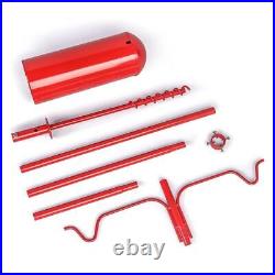 2 Arm Complete Bird Feeder Pole Set With Squirrel Baffle In Red Cppl2-rc