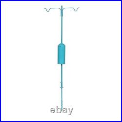2 Arm Complete Bird Feeder Pole Set With Squirrel Baffle In Teal Cppl2-tp