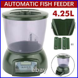 2PC Automatic Pond Fish Feeder Holiday Koi Feed Food Timer Auto Pellet Dispenser