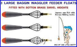 3 Hi-vis Large Baggin Waggler Floats For Carp Fishing Bagging Method Cage Feeder