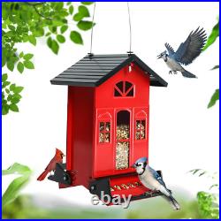 5Lbs Squirrel-Proof Wild Bird Feeder with Bilateral Weight-Activated Perches, 14