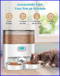 6L Automatic Cat Feeder For 2 Pets, Pet Food Dispenser HoneyGuaridan