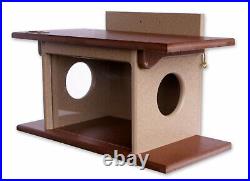 Amish-Made Squirrel House Feeder, Eco-Friendly Poly-Wood Post-Mount Feeder