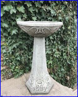 Art Deco Bird Bath Reconstituted Stone Nouveau Vase Feeder Garden Ornament
