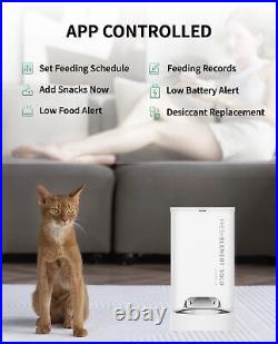 Automatic Cat Feeder, 2.4GHz Auto Cat Feeder with App Control 3L, Low