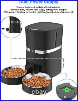 Automatic Cat Feeder, 2.4GHz WiFi Dry Food Dispenser for 2 Cats, APP Control, 2