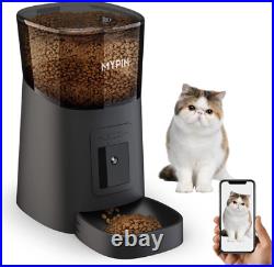 Automatic Cat Feeder, MYPIN 6L WiFi Video Pet Black Feeder