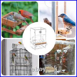 Automatic No-Spill Transparent Bird Feeder, No Mess Bird Feeder for Cage