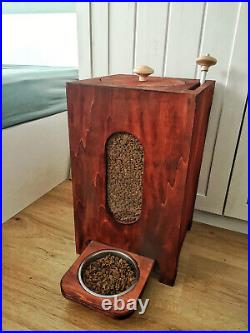 Automatic Pet Food Dispenser Dog Cat Feeder with Hand Lever Handmade by Blago