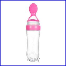Baby Silicone Squeeze Feeding Bottle with Spoon Food Rice Cereal Feeder