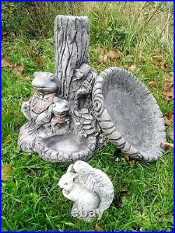 Beautiful FROG BIRD BATH FEEDER Highly Detailed Bird Table Stone Garden Ornament