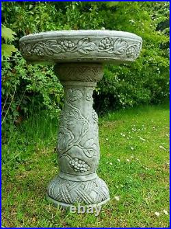 Beautiful LEAF BIRD BATH FEEDER Highly Detailed Stone Garden Ornament Decor