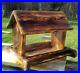 Beautiful large handmade cedar wood square post mount bird feeder, TBNUP #1B