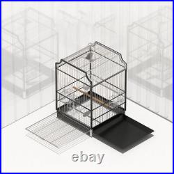 Bird Cage Feeder Tray Outdoor Drink Hanging Large Stainless Steel Parrot Cage