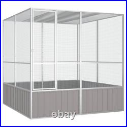 Bird Cage Galvanised Steel Aviary House Anthracite/Grey Multi Sizes vidaXL