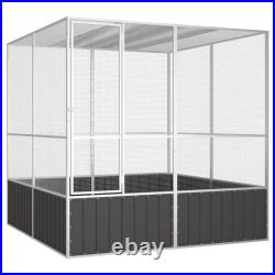 Bird Cage Galvanised Steel Aviary House Anthracite/Grey Multi Sizes vidaXL