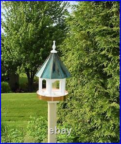 Bird Feeder Amish handmade handcrafted Patina copper roof Large 27 inches Round