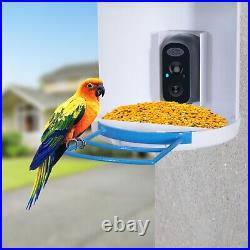Bird Feeder Camera Wireless Wi-Fi Solar Power 1080p Video Recorder