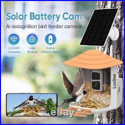 Bird Feeder with Auto AI bird recognition Camera Clear Window Outside Birdhouse