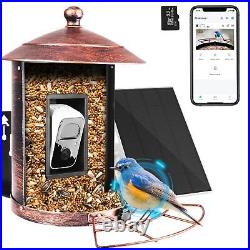 Bird Feeder with Camera Wireless Outdoor Smart Bird Feeder Solar Powered AI I