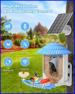 Bird Feeders for Outdoors, 4MP Smart Bird Feeder with Camera, AI Identify Bird S