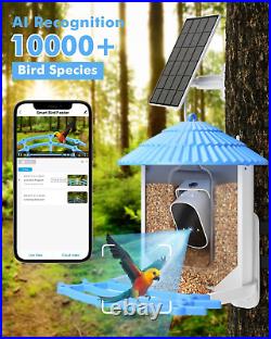 Bird Feeders for Outdoors, 4MP Smart Bird Feeder with Camera, AI Identify Bird S