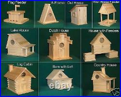 Bird House & Feeder Kit Sampler 10 styles 2 of ea. Hand made in USA AJ1100