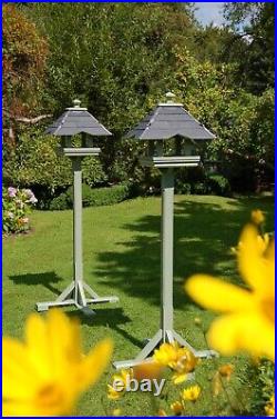 Bird feeder table. Feeding Station For Birds. Timber Base With Real Slate Roof