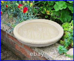 Birdbath Basin Bowl Feeder Water Feature Fountain Classical White Stone Garden