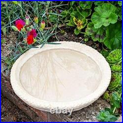 Birdbath Basin Bowl Feeder Water Feature Fountain Classical White Stone Garden