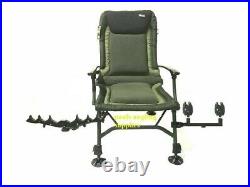 Carp Fishing Chair Mud Feet Adjustable Legs with feeders arm & Alarm Pack