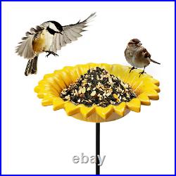 Cast Iron Poppy Sunflower Garden Ornament Wild Bird Dish Seed Feeder Dish Bath