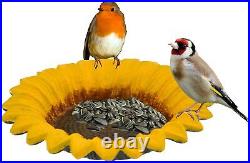 Cast Iron Poppy Sunflower Garden Ornament Wild Bird Dish Seed Feeder Dish Bath