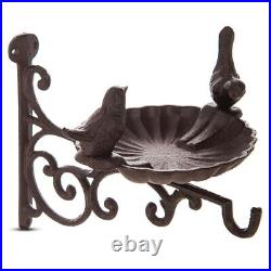 Cast Iron Wall Mounted Hanging Basket Bracket Bird Feeder and Bath Decorative