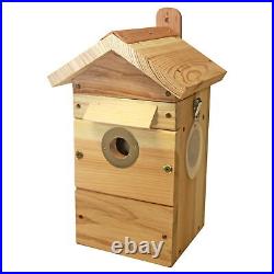 Cedar Bird Nest Box And Feeder With Colour Night Vision Camera with Audio
