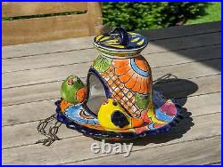 Ceramic Bird Feeder, Talavera Pottery, Decorative Outdoor Hanging Feeder Station