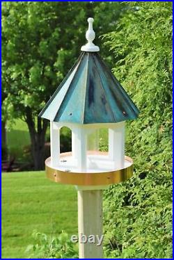 Copper Roof and Trim Bird Feeder Amish Made in USA Large 24 in Amish made in USA