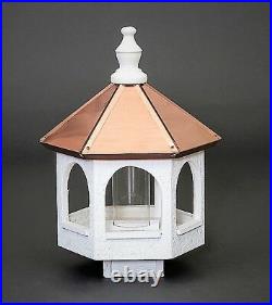 Copper roof Bird Feeder Amish handmade handcrafted copper top Large 21 tall