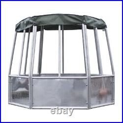 Covered horse feeder Galvanised with 12 feed openings and tarp roof. £420+VAT