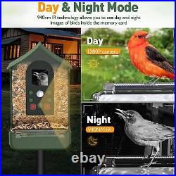 Cozion Smart Bird Feeder Camera 1080P Auto Capture Photo&Vid Night Vision