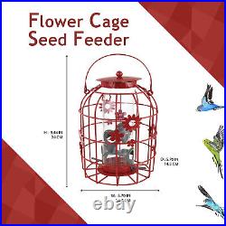 Decorative Flower Cage Squirrel Resistant Proof Guard Wild Bird Feeder Nut
