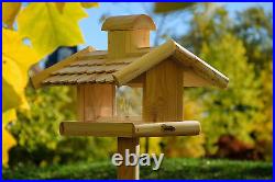 Dobar Classic Bird House with Feed Silo, Wild Bird Feeder for Standing, 38 x 38