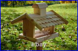 Dobar Classic Bird House with Feed Silo, Wild Bird Feeder for Standing, 38 x 38