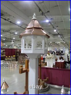 Double Copper Roof Bird Feeder Amish Made in USA Large 27 in
