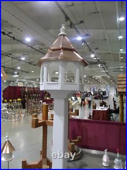 Double Copper Roof Bird Feeder Amish Made in USA Large 27 in