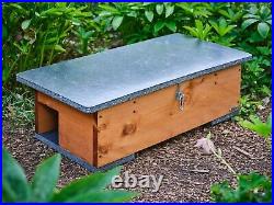 Eco-Friendly Wooden Hedgehog Feeding Station Waterproof Rot-Proof Outdoor Feeder