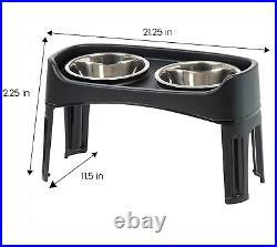 Elevated Pet Feeder Dog Cat Food Water Feeding Twin Bowl Raised Stand Tray Large